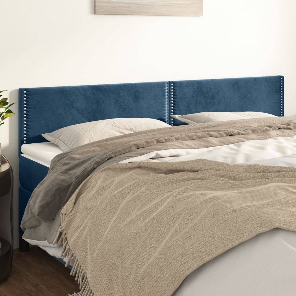 vidaXL Kopfteile 2 Stk. Dunkelblau 80x5x78/88 cm Samt