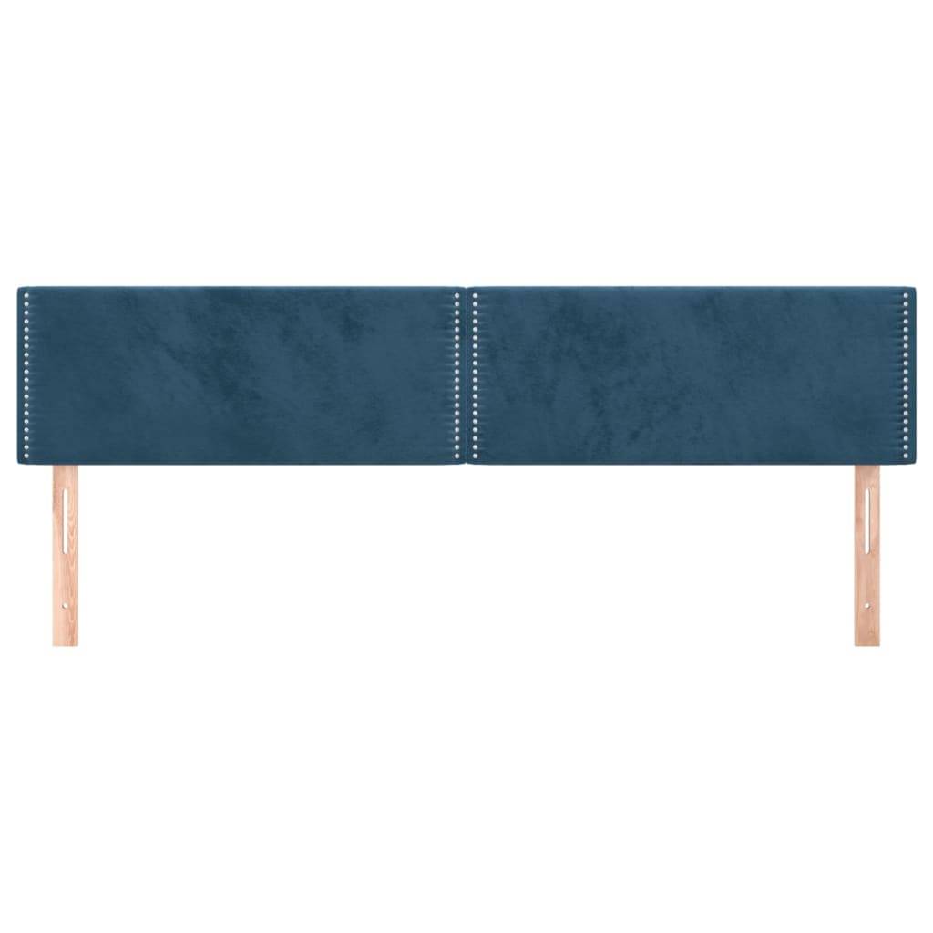 vidaXL Kopfteile 2 Stk. Dunkelblau 80x5x78/88 cm Samt