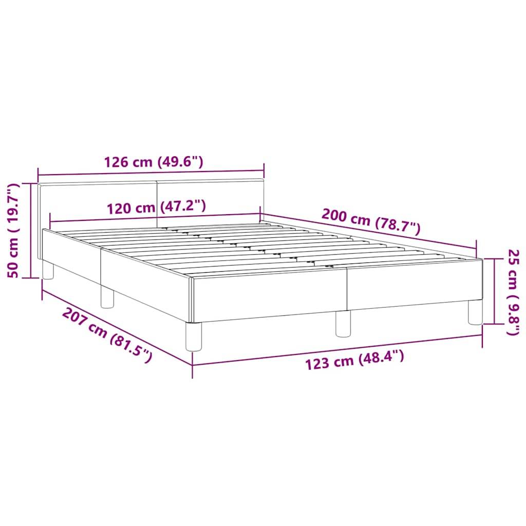 vidaXL Bettgestell ohne Matratze Hellgrau 120x200 cm Samt