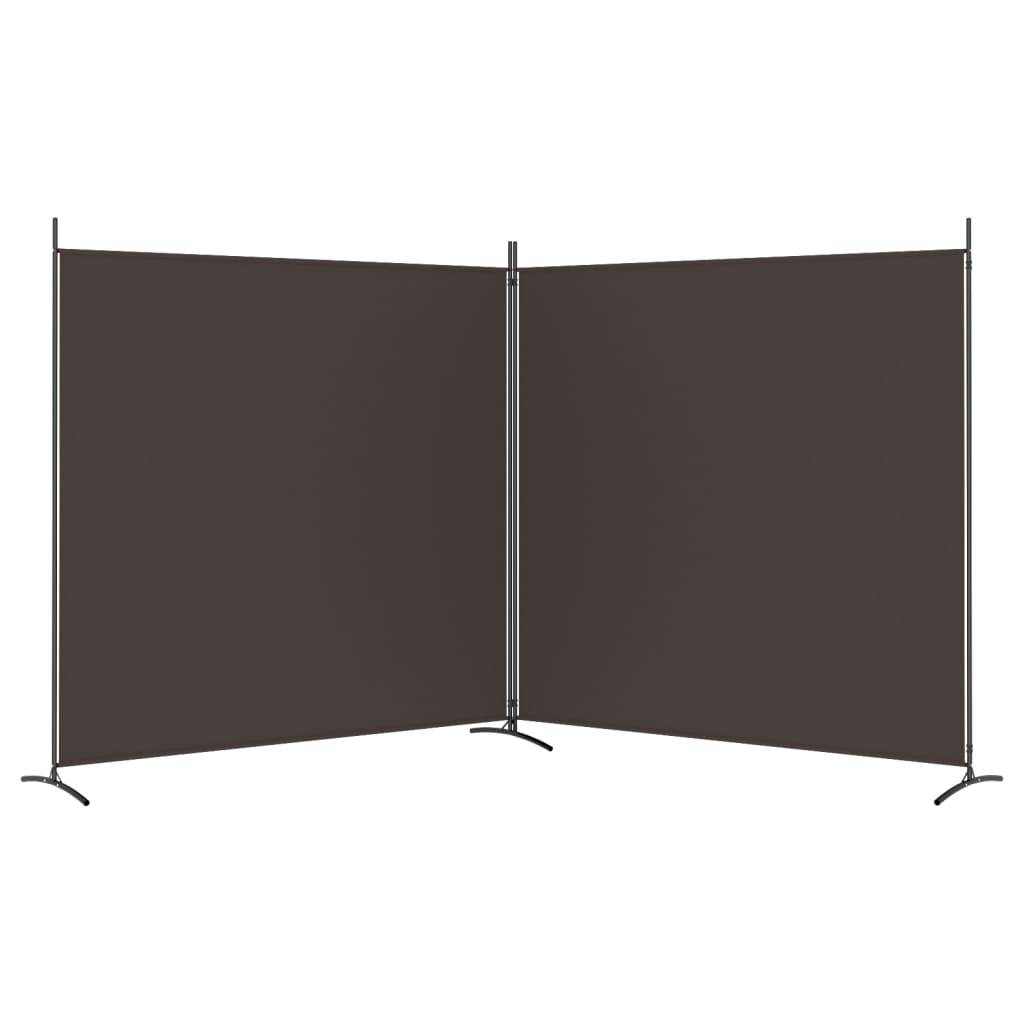 vidaXL 2-tlg. Paravent Braun 348x180 cm Stoff