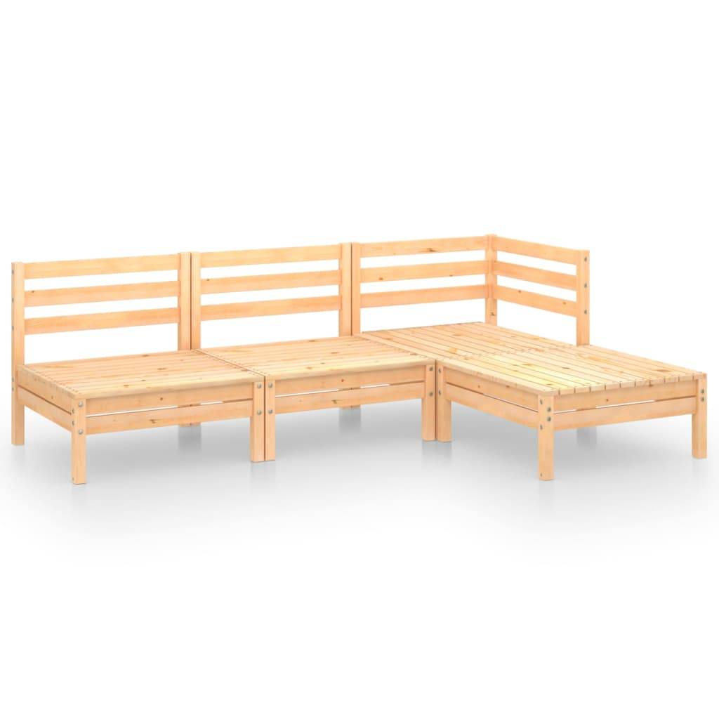 vidaXL 4-tlg. Garten-Lounge-Set Massivholz Kiefer
