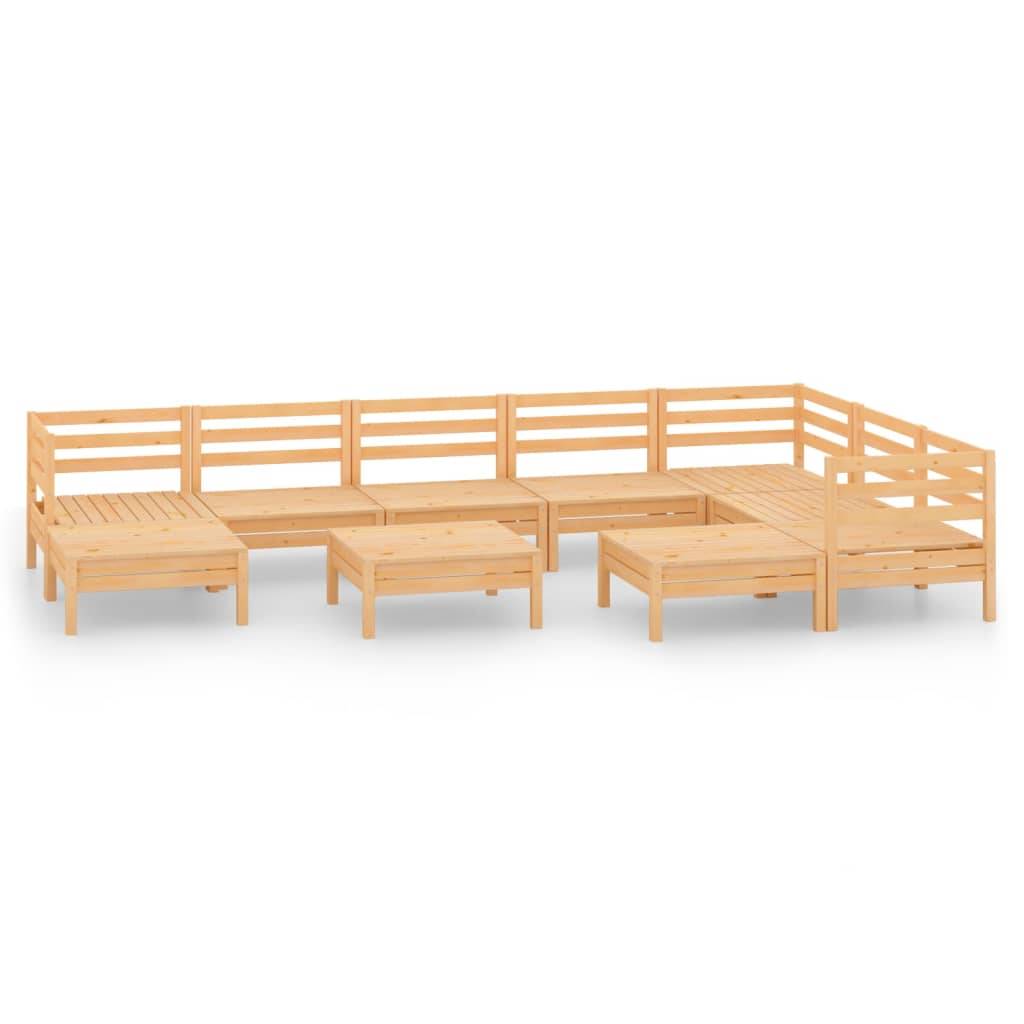 vidaXL 10-tlg. Garten-Lounge-Set Massivholz Kiefer