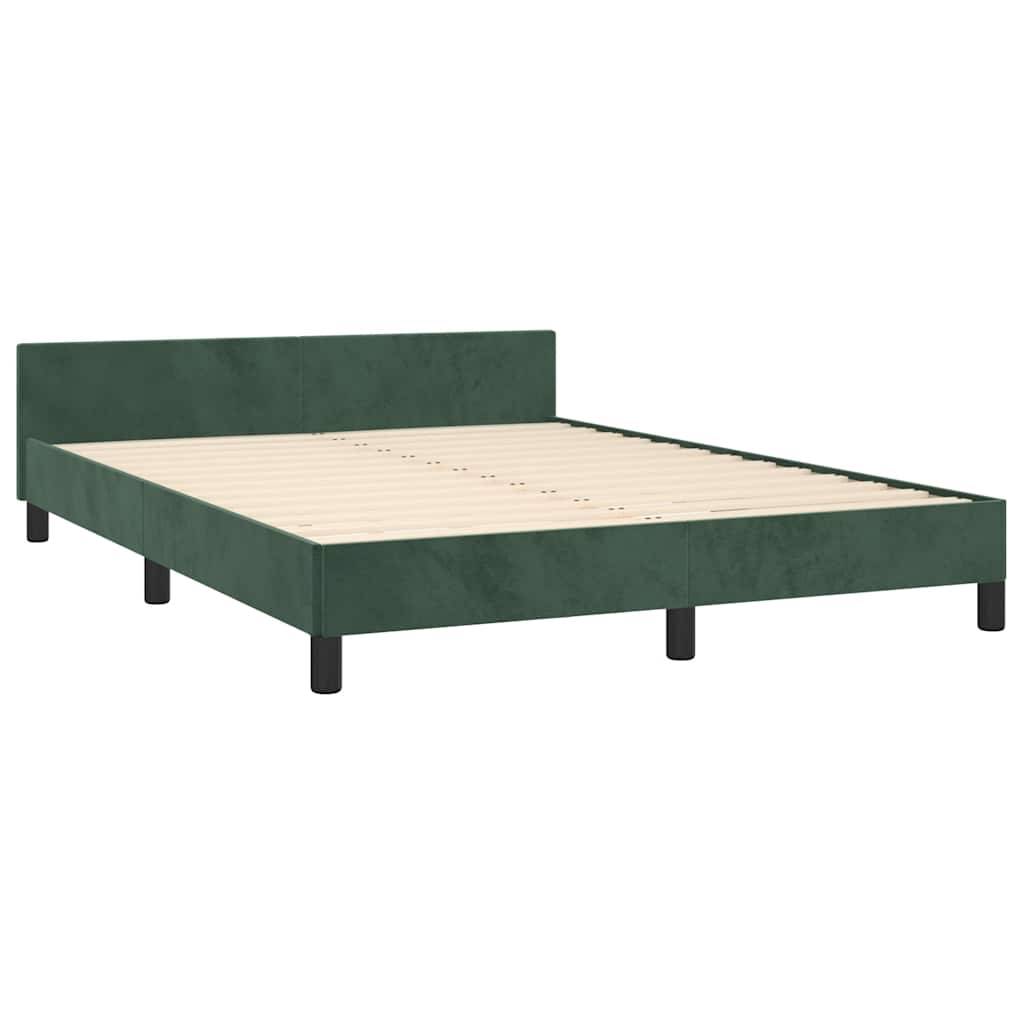 vidaXL Bettgestell ohne Matratze Dunkelgrün 140x200 cm Samt