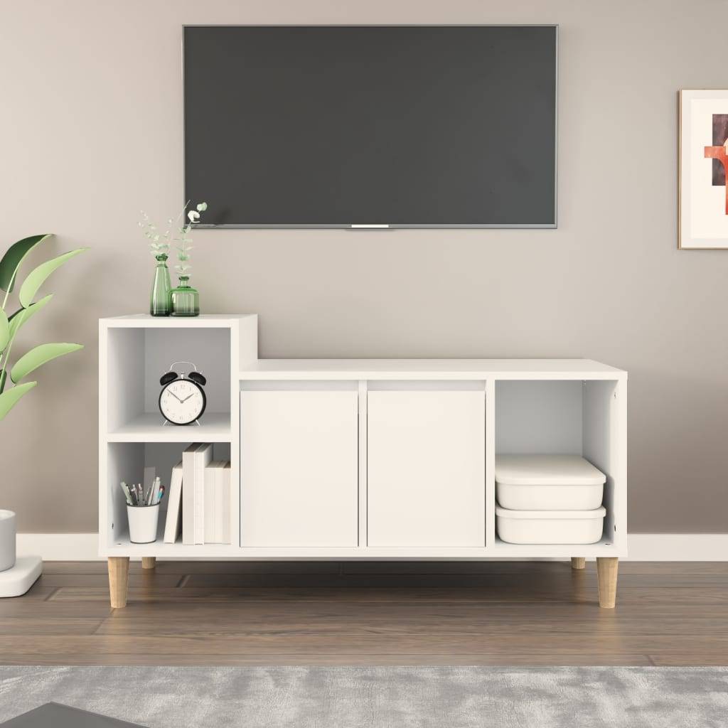 vidaXL TV-Schrank Weiß 100x35x55 cm Holzwerkstoff