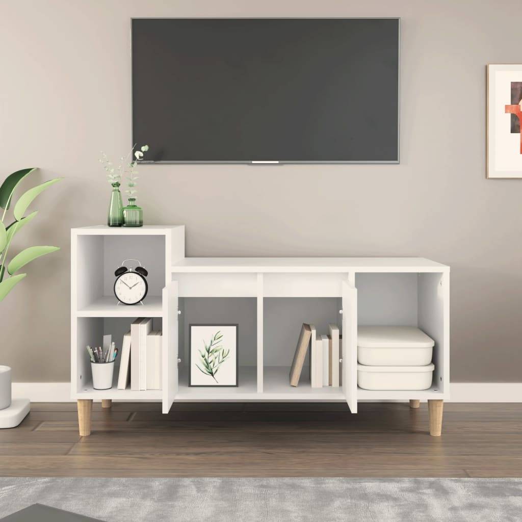 vidaXL TV-Schrank Weiß 100x35x55 cm Holzwerkstoff