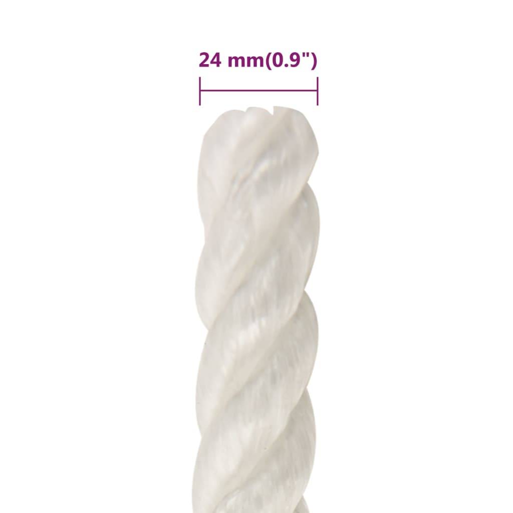 vidaXL Arbeitsseil Weiß 24 mm 50 m Polypropylen