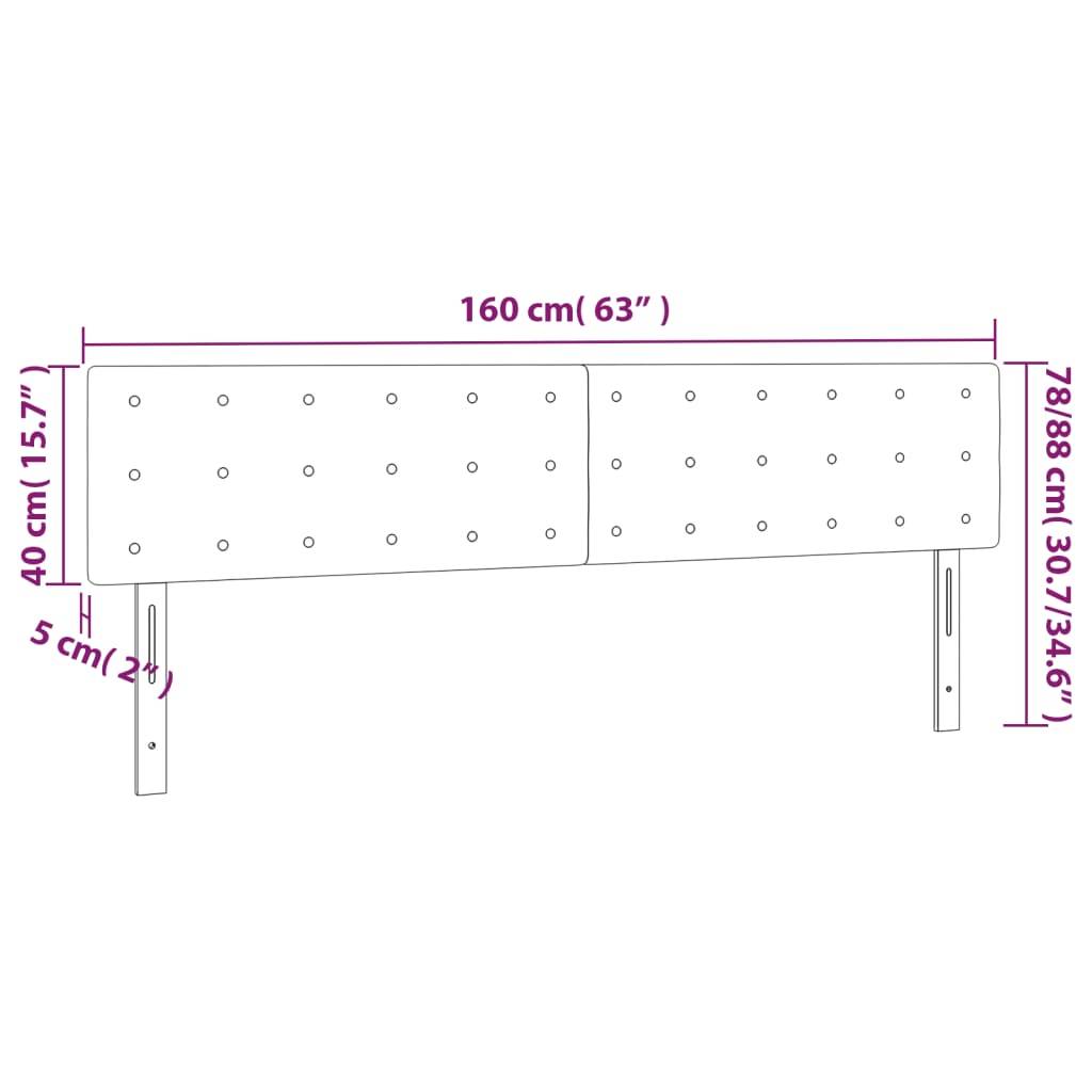 vidaXL LED Kopfteil Hellgrau 160x5x78/88 cm Samt