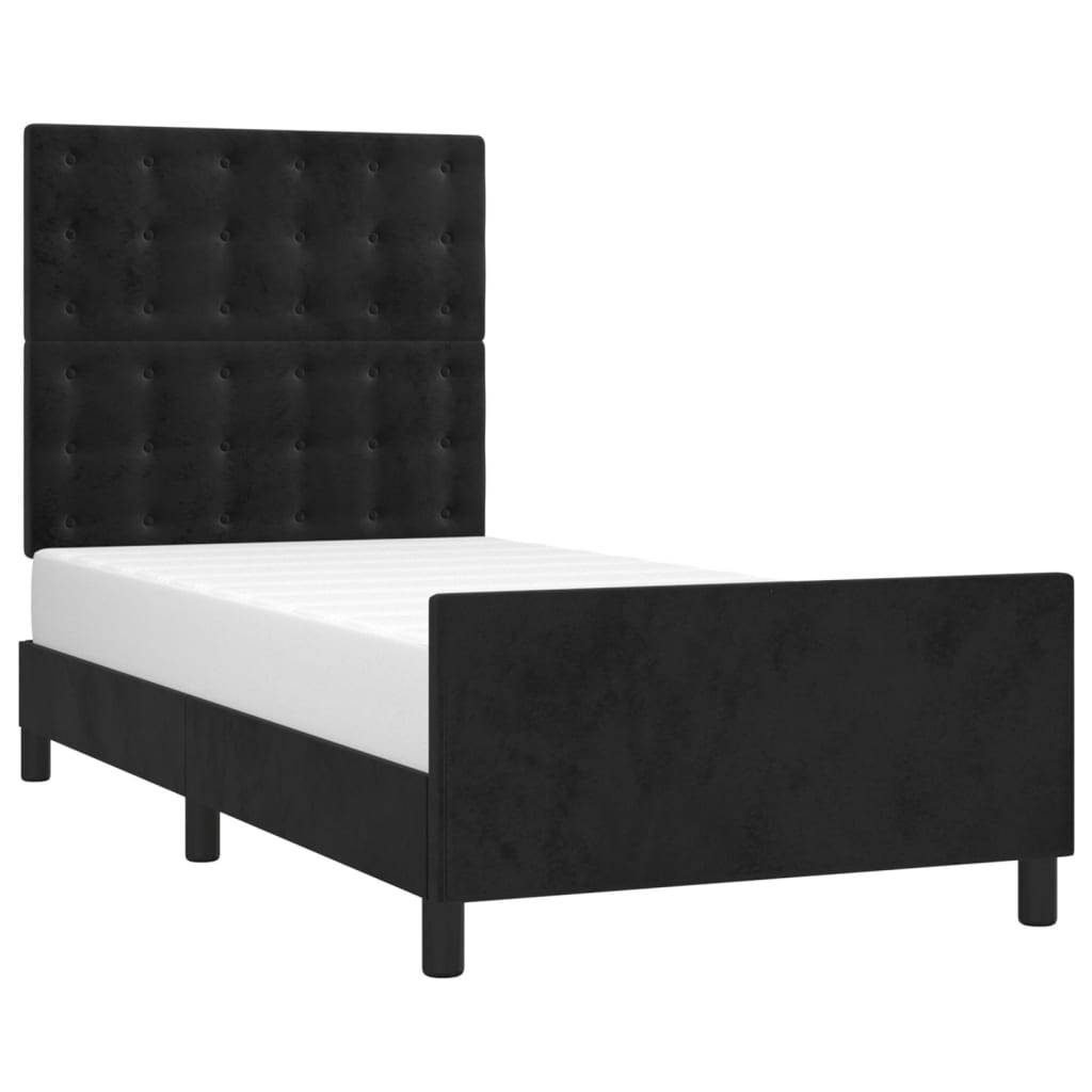 vidaXL Bettgestell ohne Matratze Schwarz 100x200 cm Samt
