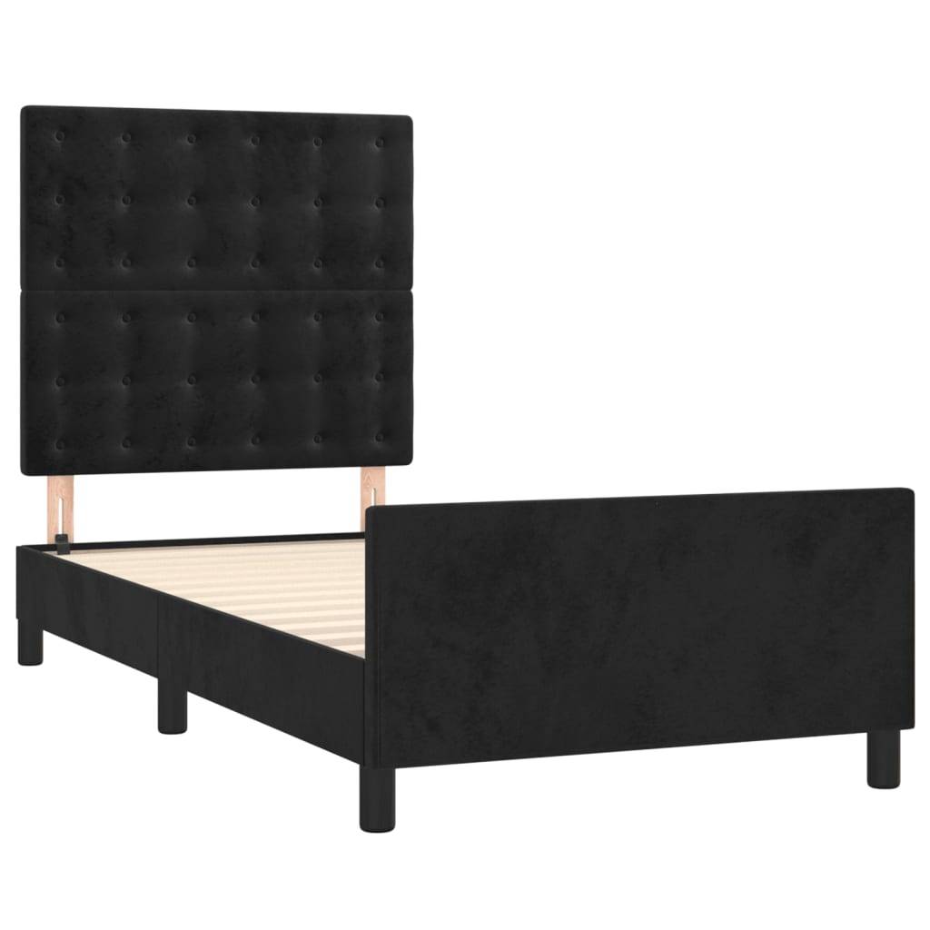 vidaXL Bettgestell ohne Matratze Schwarz 100x200 cm Samt