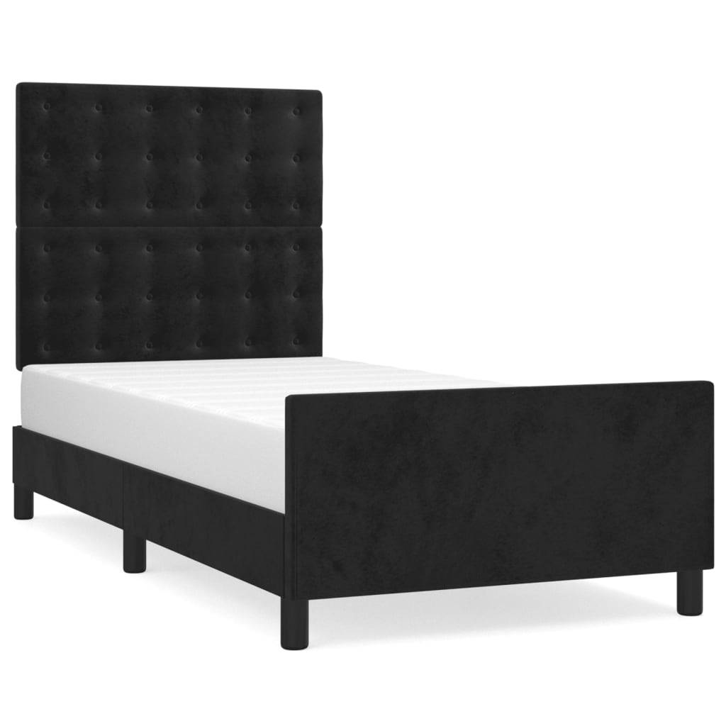 vidaXL Bettgestell ohne Matratze Schwarz 100x200 cm Samt