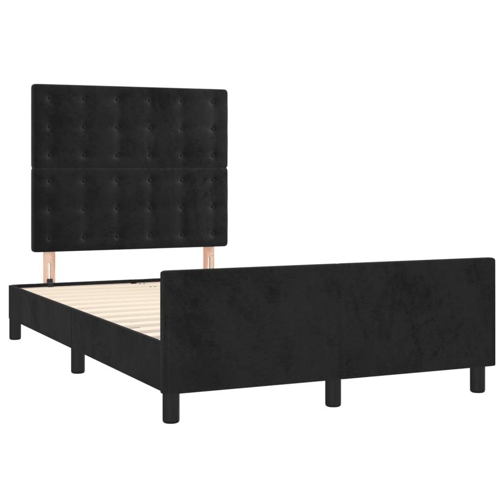 vidaXL Bettgestell ohne Matratze Schwarz 120x190 cm Samt