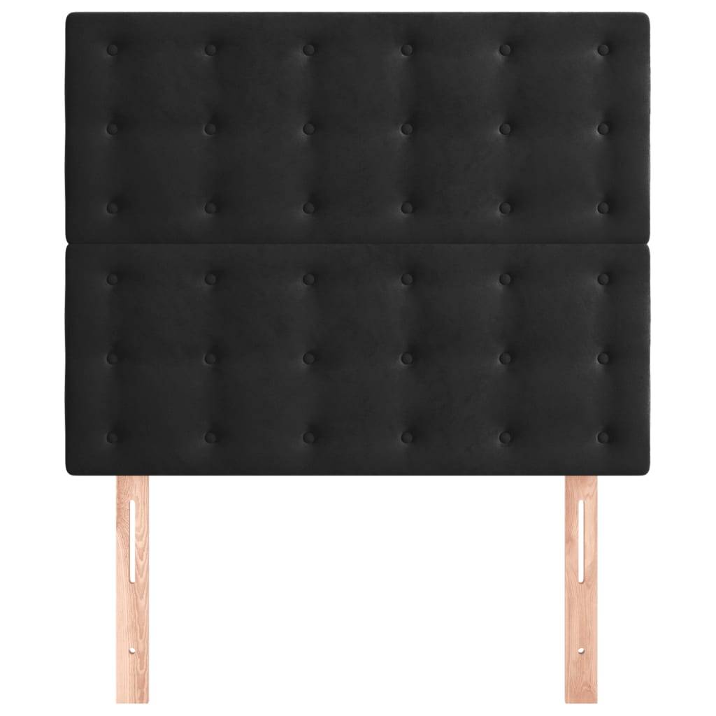 vidaXL Kopfteile 2 Stk. Schwarz 100x5x78/88 cm Samt