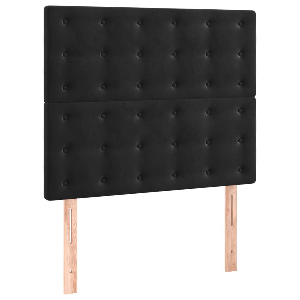 vidaXL Kopfteile 2 Stk. Schwarz 100x5x78/88 cm Samt