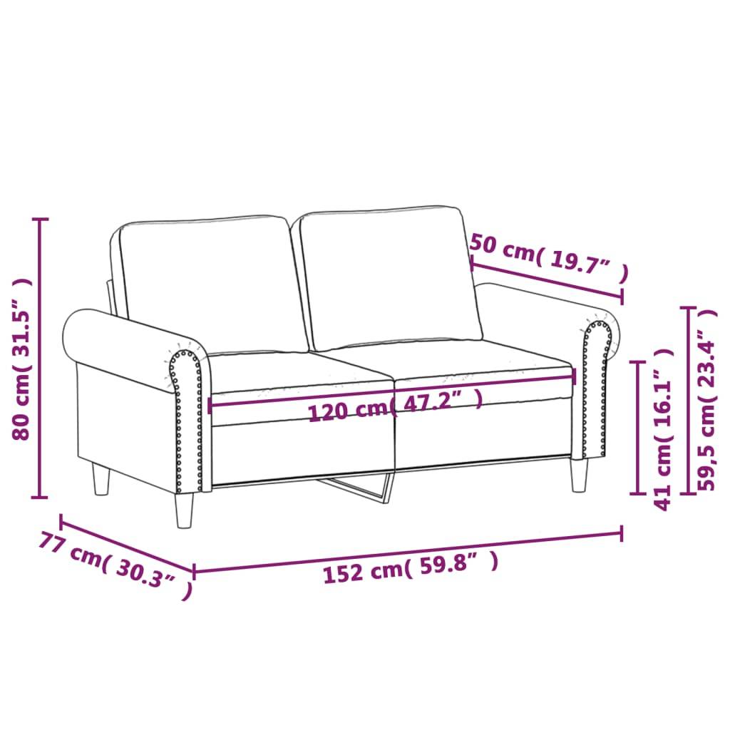 vidaXL 2-Sitzer-Sofa Creme 120 cm Kunstleder