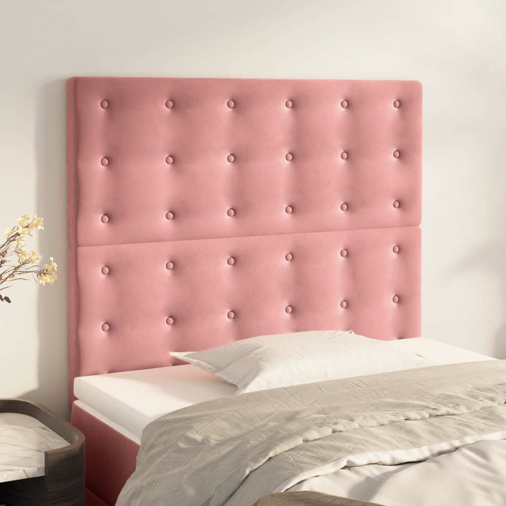 vidaXL Kopfteile 2 Stk. Rosa 80x5x78/88 cm Samt