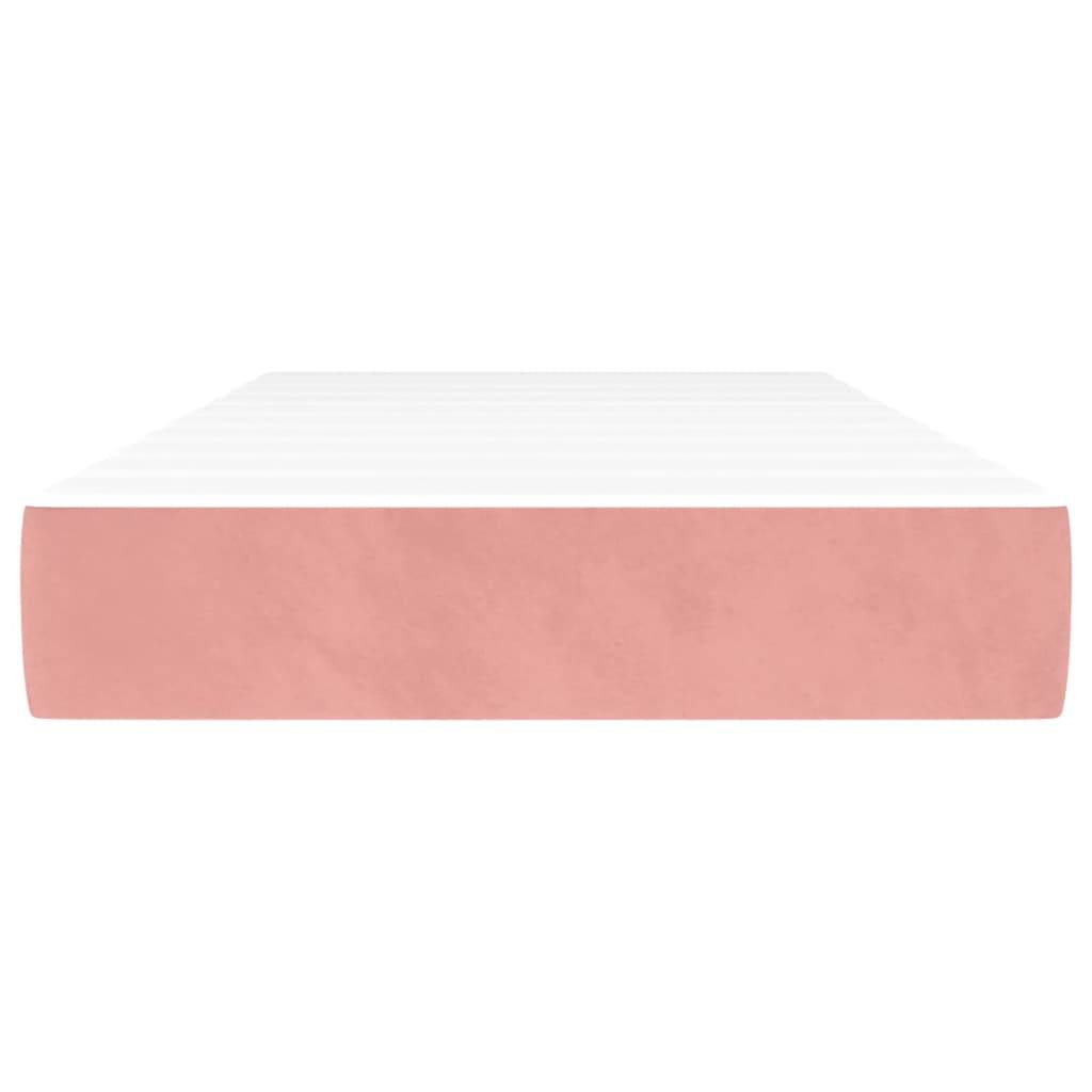 vidaXL Taschenfederkernmatratze Rosa 90x200x20 cm Samt