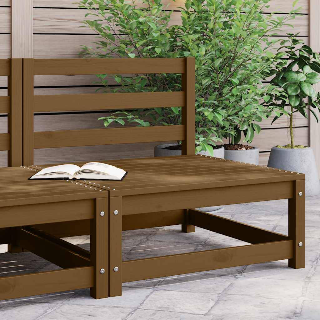 vidaXL Garten-Mittelsofa Honigbraun Massivholz Kiefer