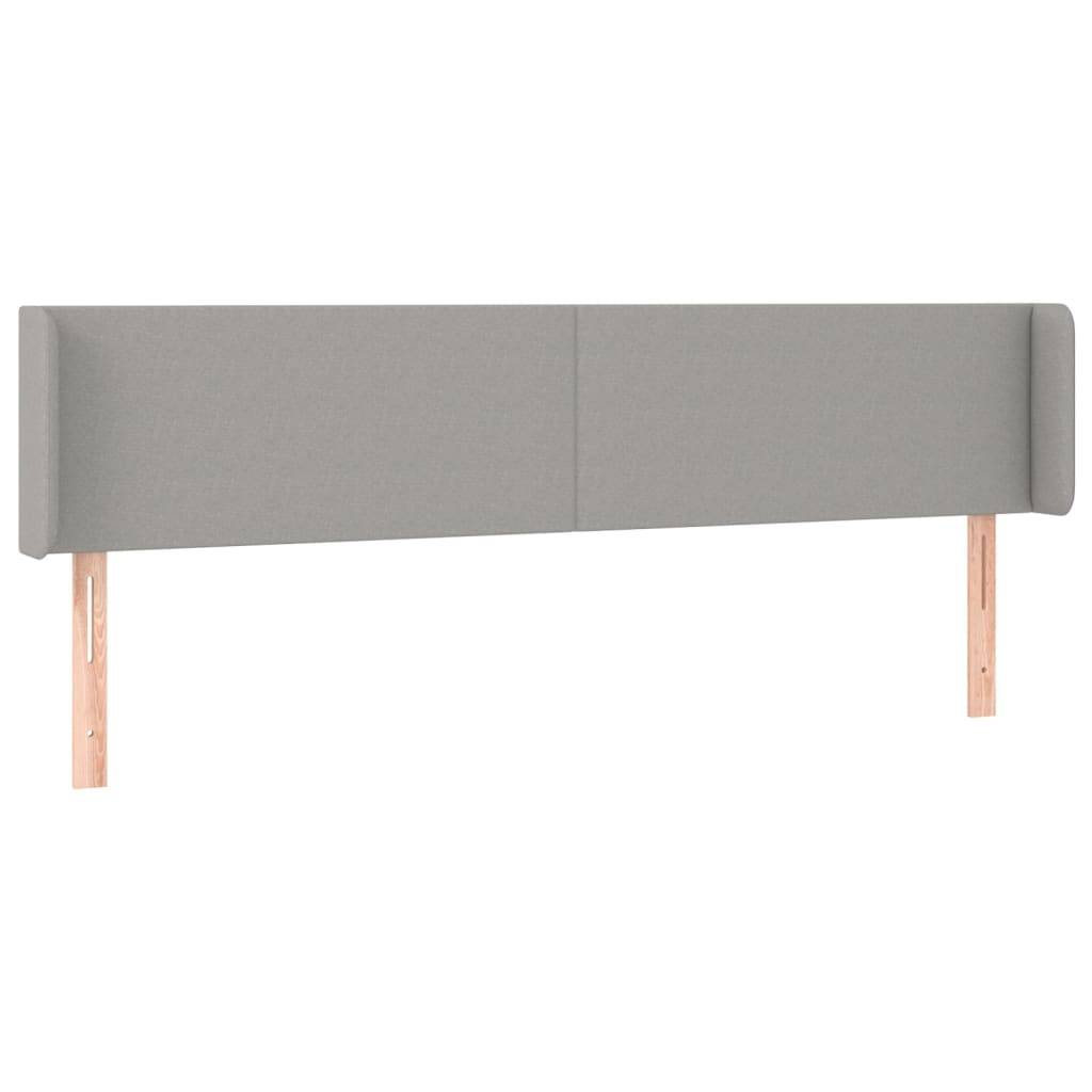 vidaXL Kopfteil mit Ohren Hellgrau 183x16x78/88 cm Stoff