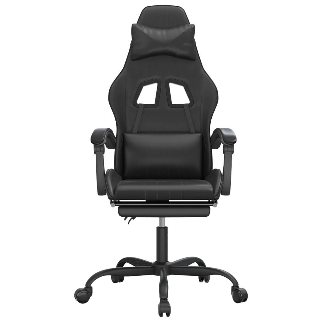 vidaXL Gaming-Stuhl mit Fußstütze Drehbar Schwarz Kunstleder