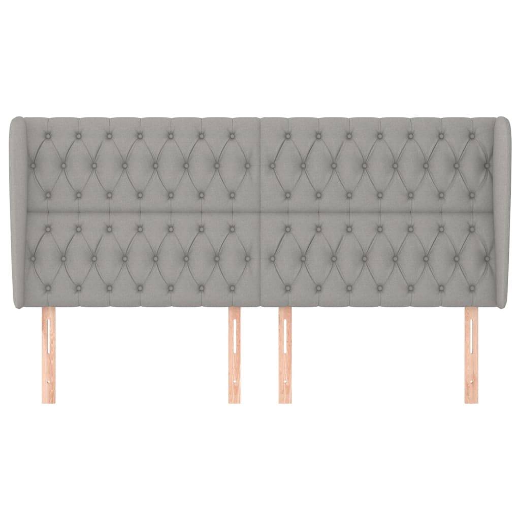 vidaXL Kopfteil mit Ohren Hellgrau 183x23x118/128 cm Stoff