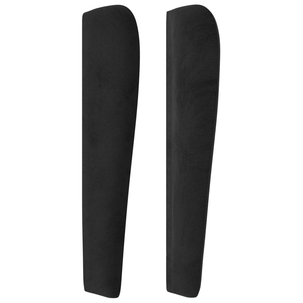 vidaXL Kopfteil mit Ohren Schwarz 183x23x118/128 cm Samt