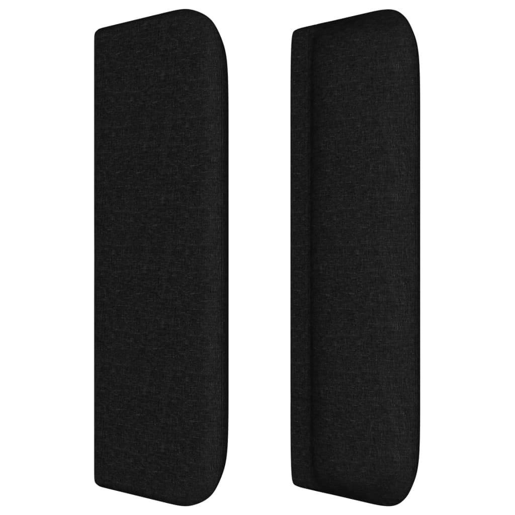 vidaXL Kopfteil mit Ohren Schwarz 83x16x78/88 cm Stoff