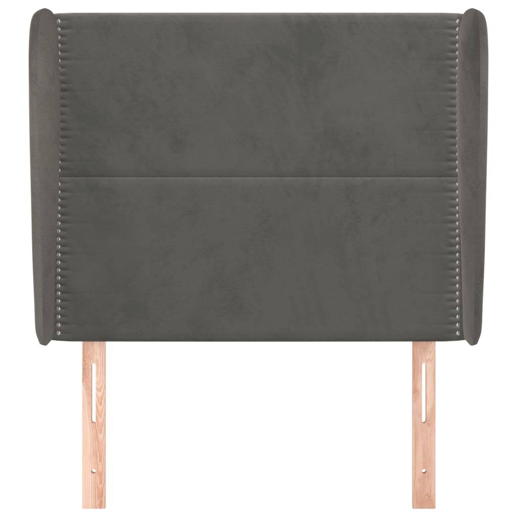 vidaXL Kopfteil mit Ohren Dunkelgrau 103x23x118/128 cm Samt