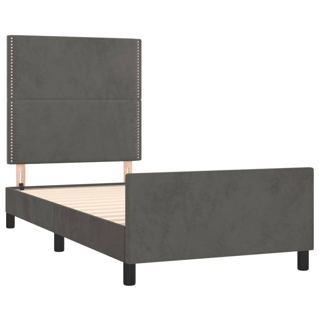 vidaXL Bettgestell ohne Matratze Dunkelgrau 80x200 cm Samt