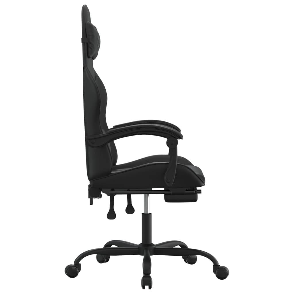vidaXL Gaming-Stuhl mit Fußstütze Drehbar Schwarz Kunstleder