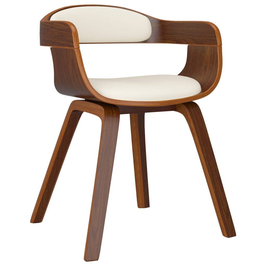 vidaXL Esszimmerstühle 2 Stk. Creme Bugholz und Kunstleder