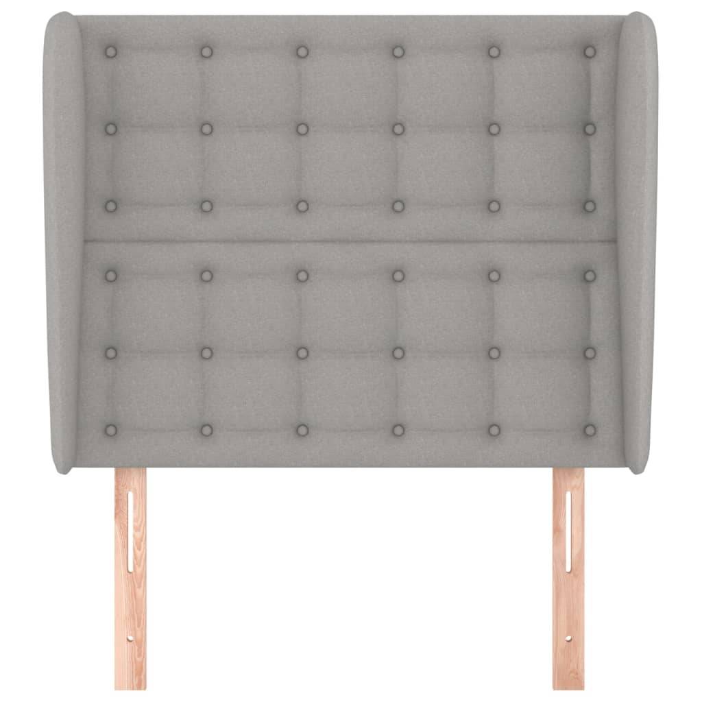 vidaXL Kopfteil mit Ohren Hellgrau 93x23x118/128 cm Stoff