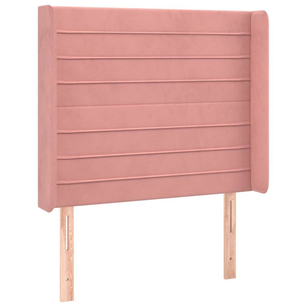 vidaXL LED Kopfteil Rosa 83x16x118/128 cm Samt