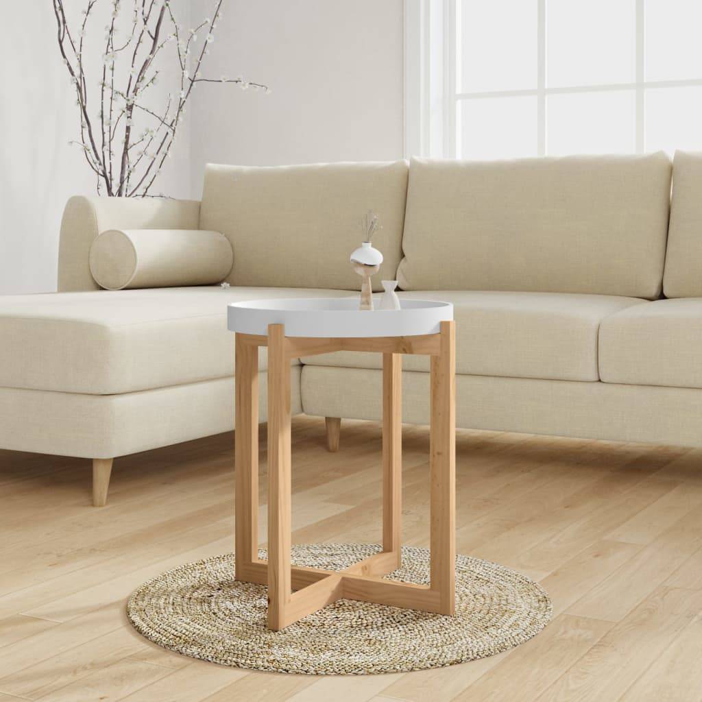 vidaXL Couchtisch Weiß 41x41x48,5 cm Holzwerkstoff & Massivholz Kiefer