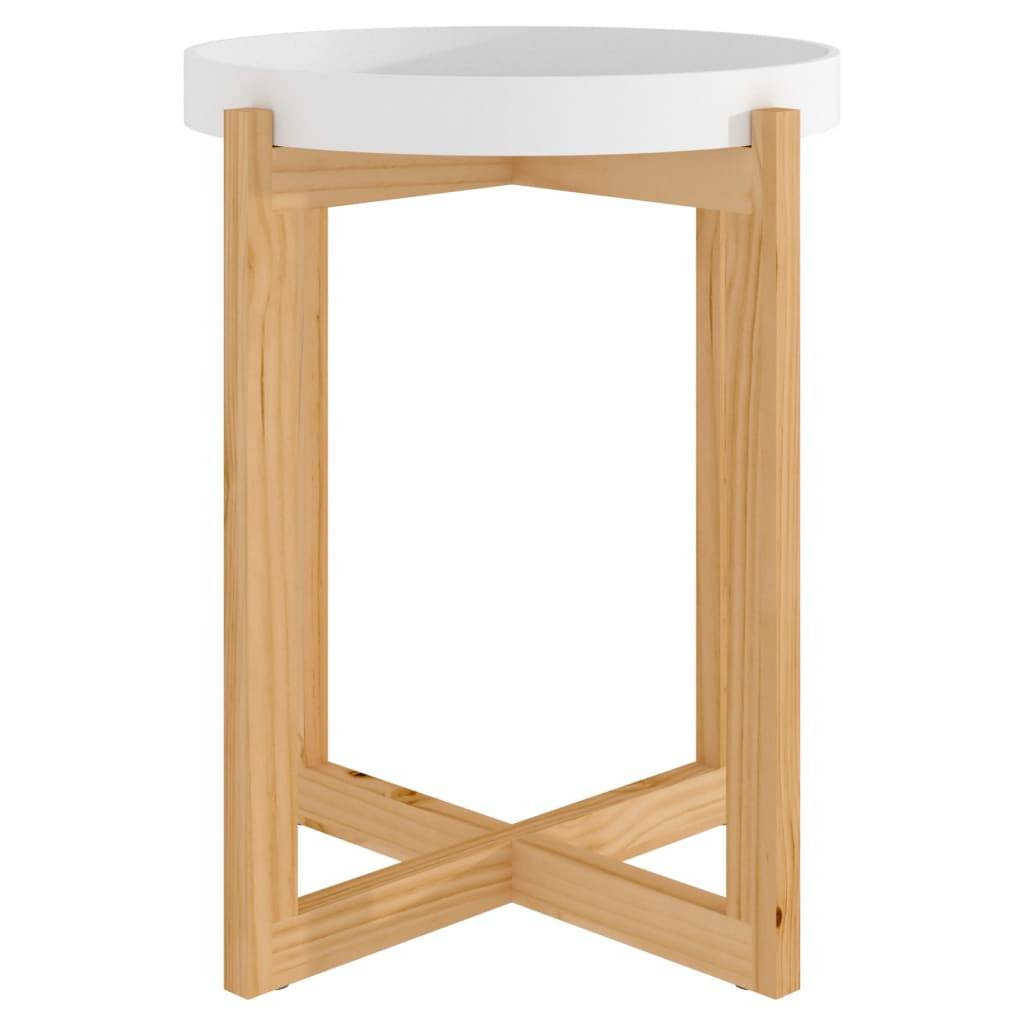 vidaXL Couchtisch Weiß 41x41x48,5 cm Holzwerkstoff & Massivholz Kiefer