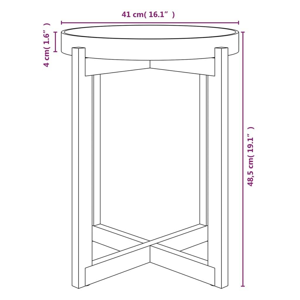 vidaXL Couchtisch Weiß 41x41x48,5 cm Holzwerkstoff & Massivholz Kiefer