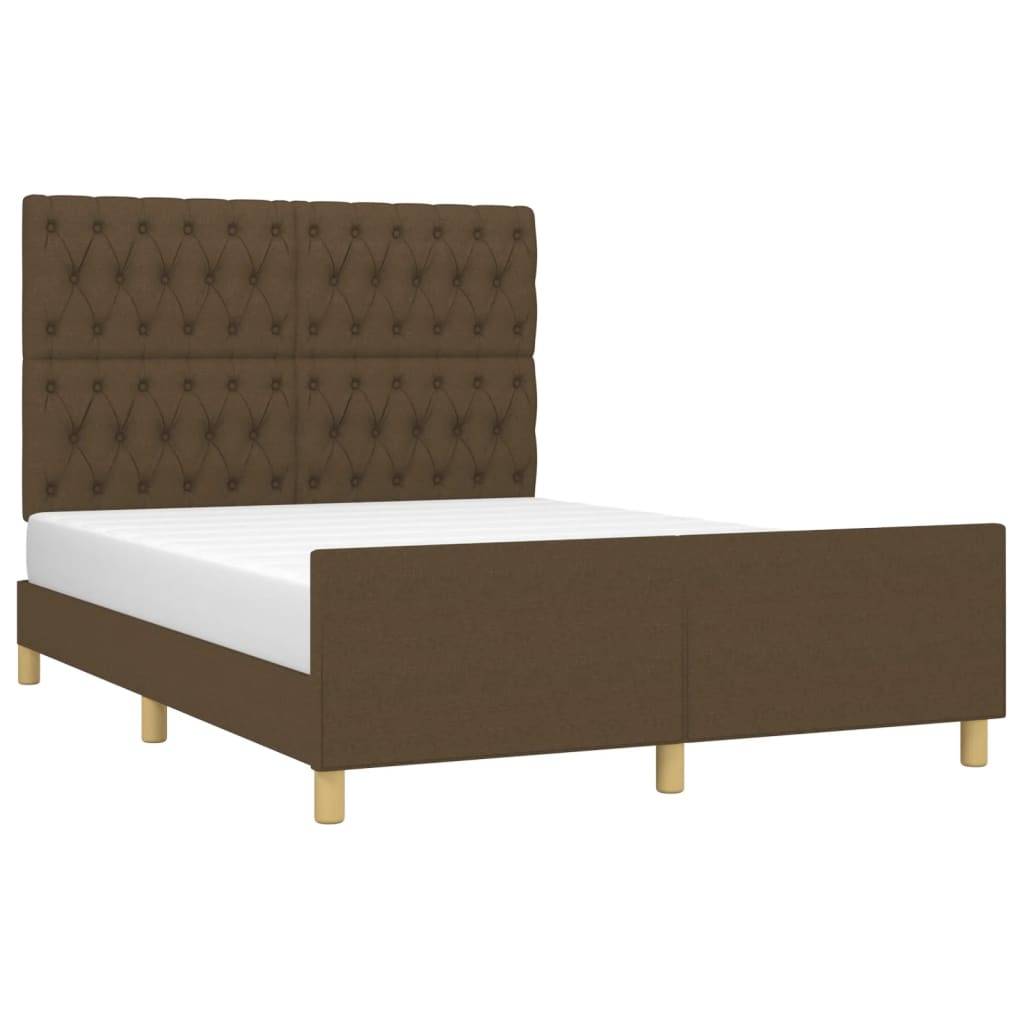 vidaXL Bettgestell ohne Matratze Dunkelbraun 140x190 cm Stoff