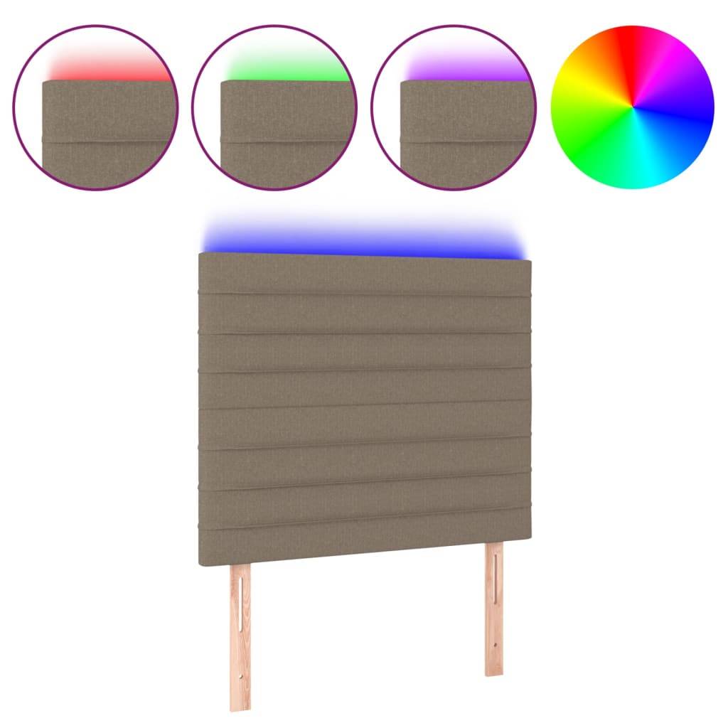 vidaXL LED Kopfteil Taupe 80x5x118/128 cm Stoff