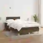 vidaXL Boxspringbett mit Matratze Dunkelbraun 120x200 cm Stoff vidaXL Boxspringbett mit Matratze Dunkelbraun 120x200 cm Stoff