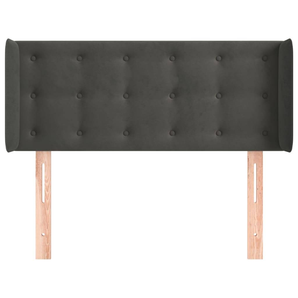 vidaXL Kopfteil mit Ohren Dunkelgrau 103x16x78/88 cm Samt