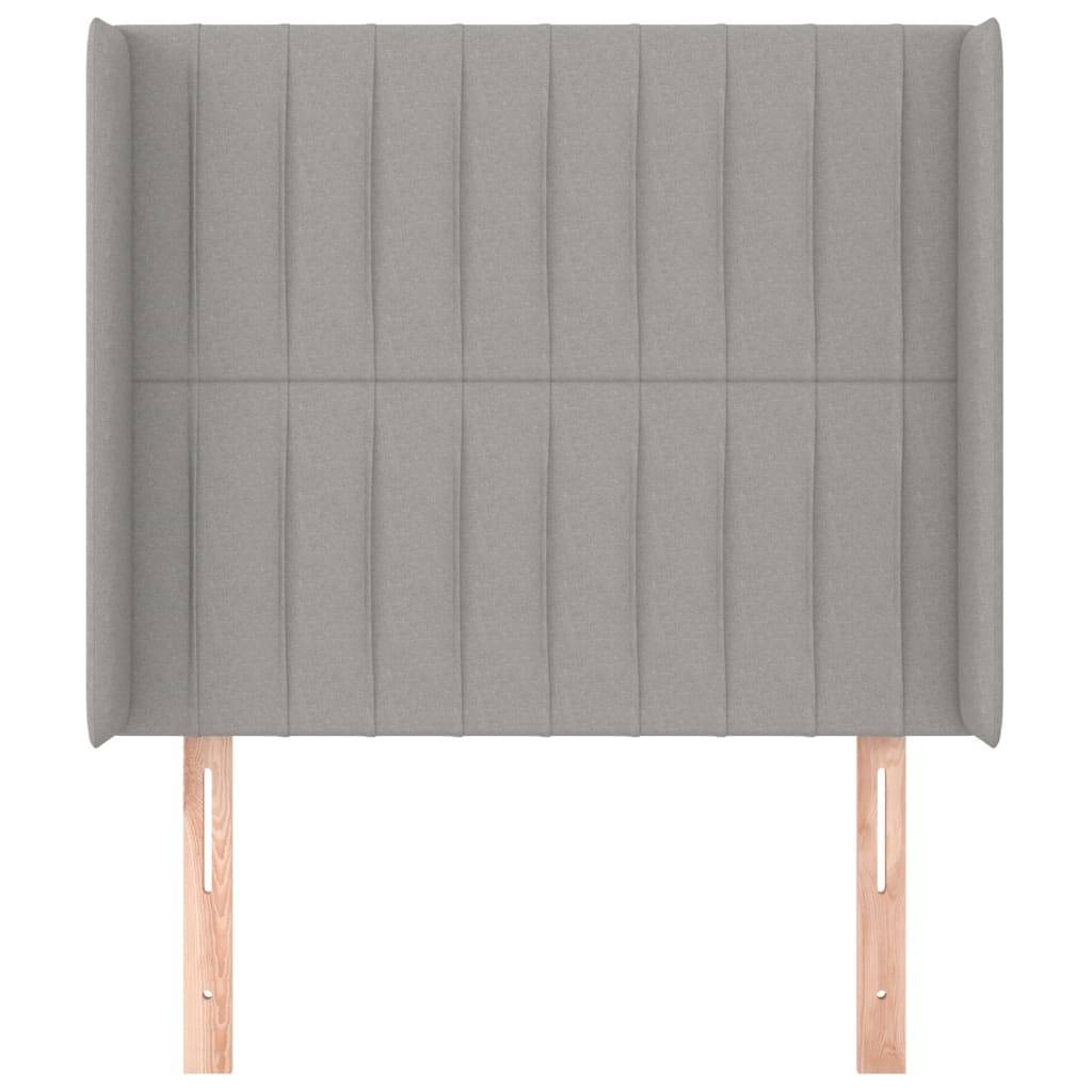 vidaXL Kopfteil mit Ohren Hellgrau 103x16x118/128 cm Stoff
