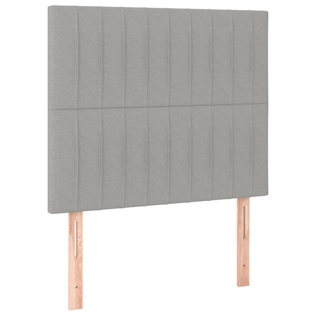 vidaXL LED Kopfteil Hellgrau 90x5x118/128 cm Stoff