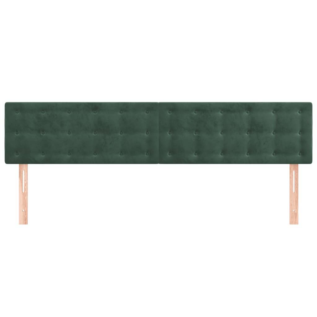 vidaXL Kopfteile 2 Stk. Dunkelgrün 80x5x78/88 cm Samt