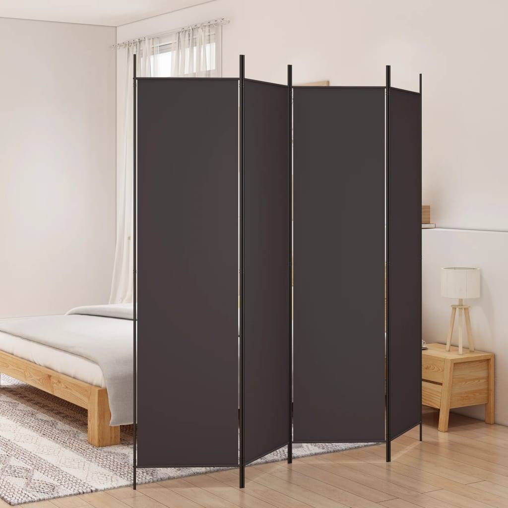vidaXL 4-tlg. Paravent Braun 200x200 cm Stoff