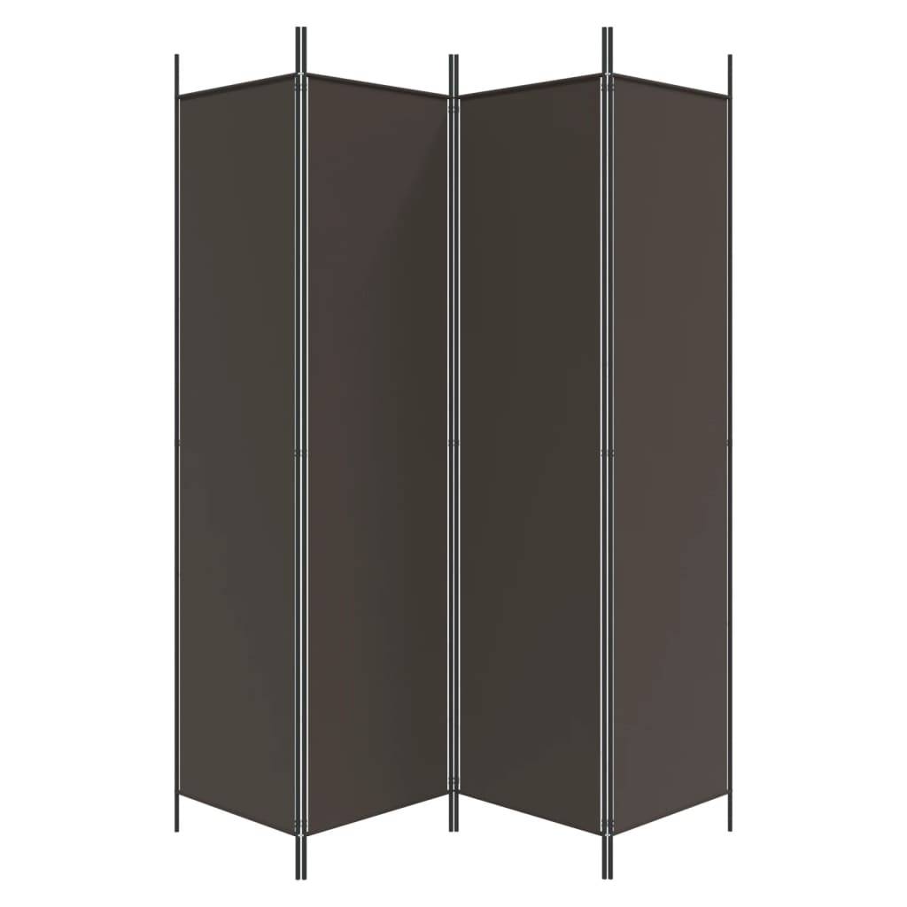 vidaXL 4-tlg. Paravent Braun 200x200 cm Stoff