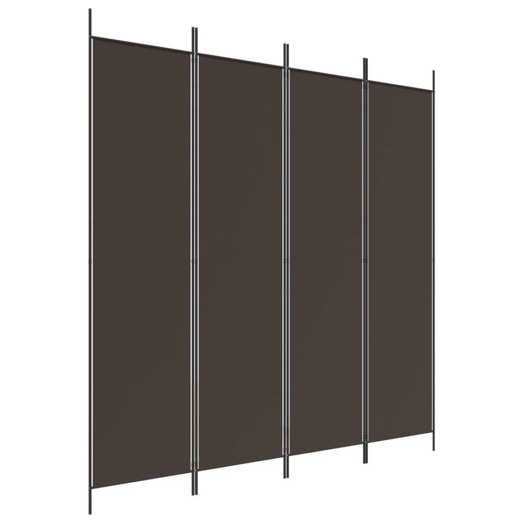 vidaXL 4-tlg. Paravent Braun 200x200 cm Stoff