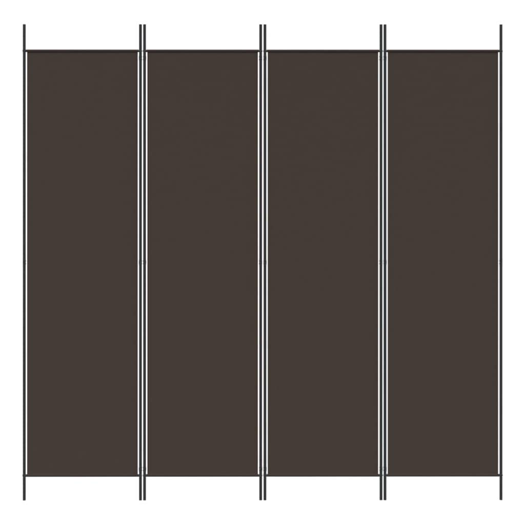 vidaXL 4-tlg. Paravent Braun 200x200 cm Stoff