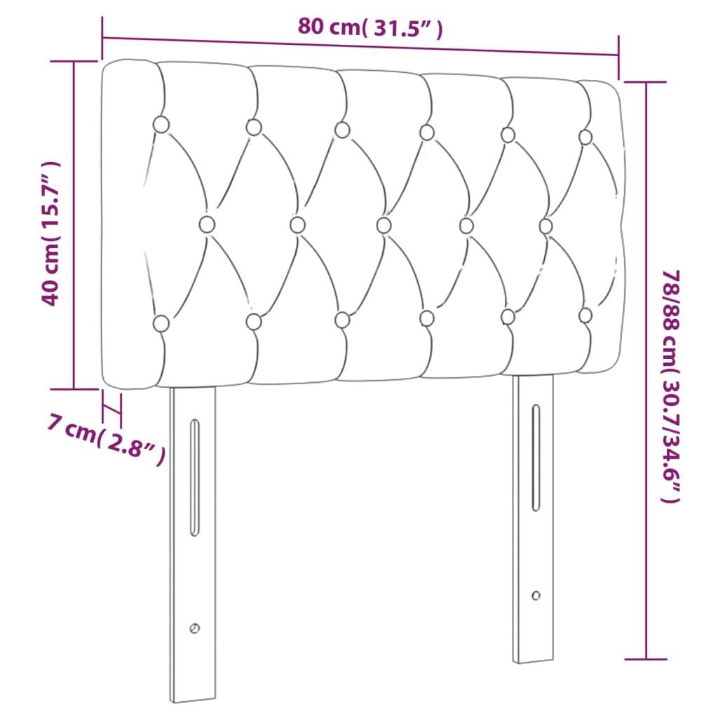 vidaXL LED Kopfteil Dunkelbraun 80x7x78/88 cm Stoff