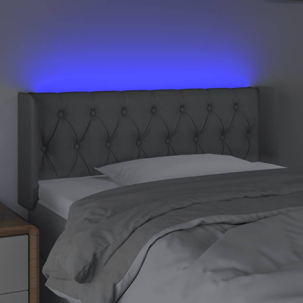 vidaXL LED Kopfteil Hellgrau 103x16x78/88 cm Stoff
