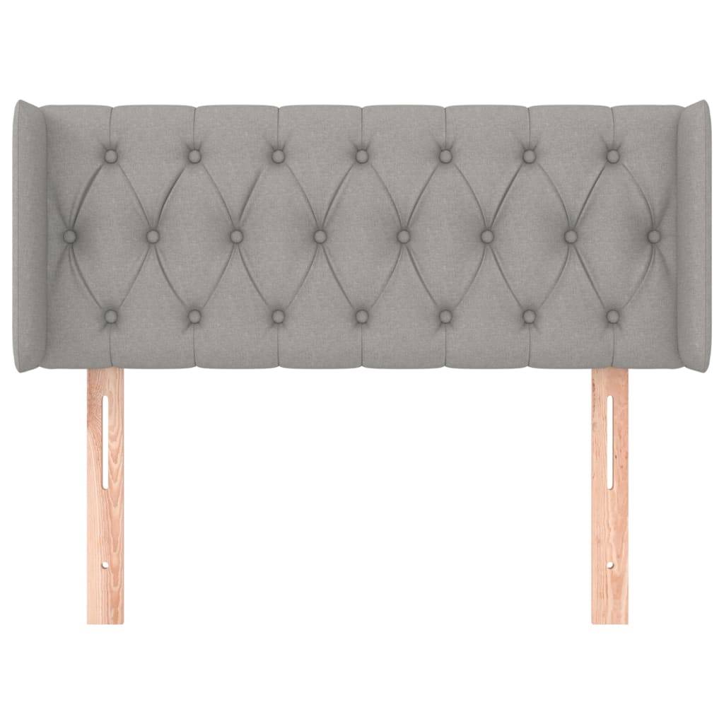 vidaXL Kopfteil mit Ohren Hellgrau 103x16x78/88 cm Stoff