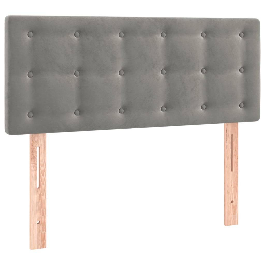 vidaXL LED Kopfteil Hellgrau 90x5x78/88 cm Samt
